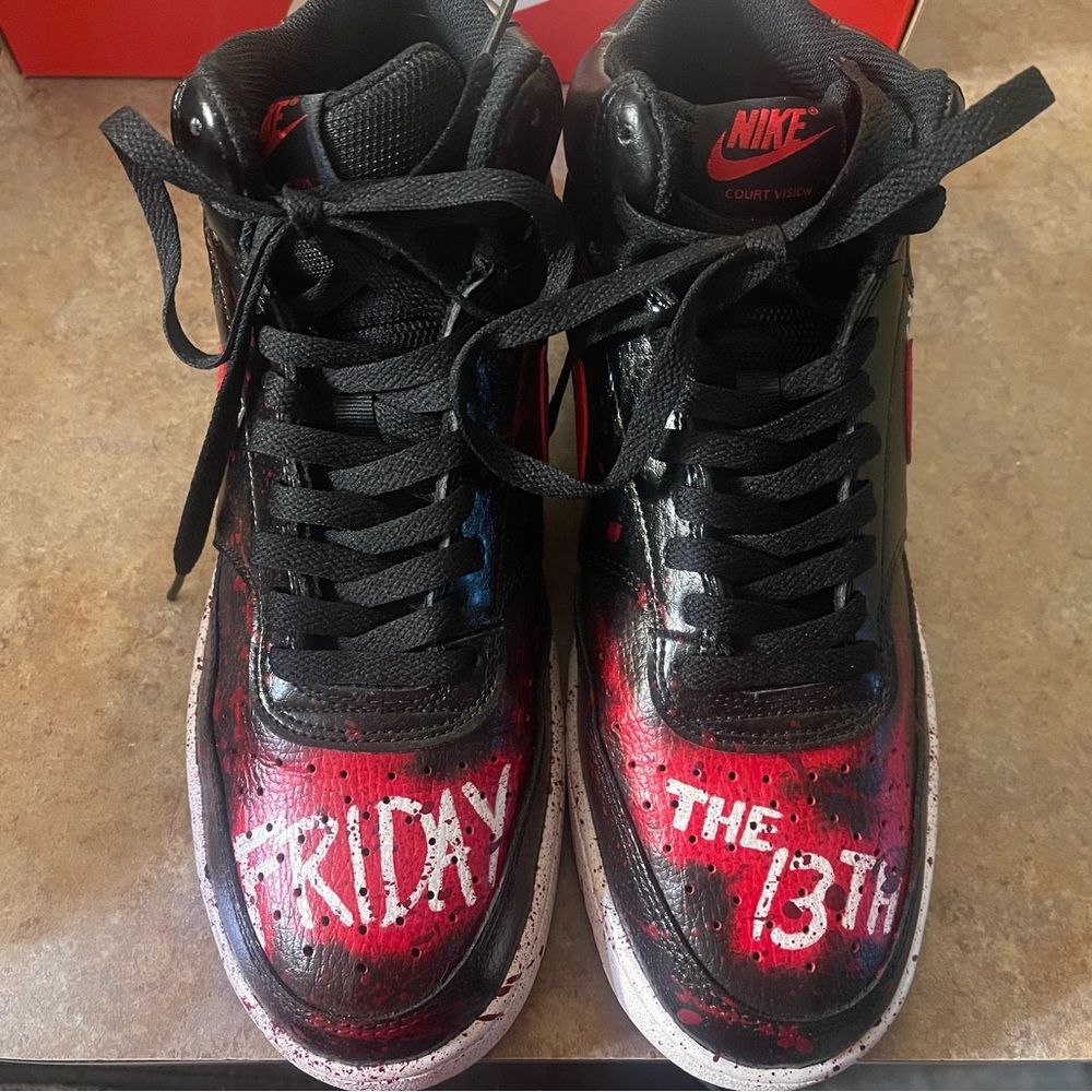 Customized Jason Voorhees, Friday the 13th Nike shoes.